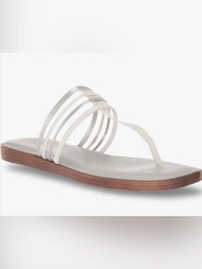 Tuscany by Easy Street (made in Italy) Antea White & Silver Strappy Sandal NIB